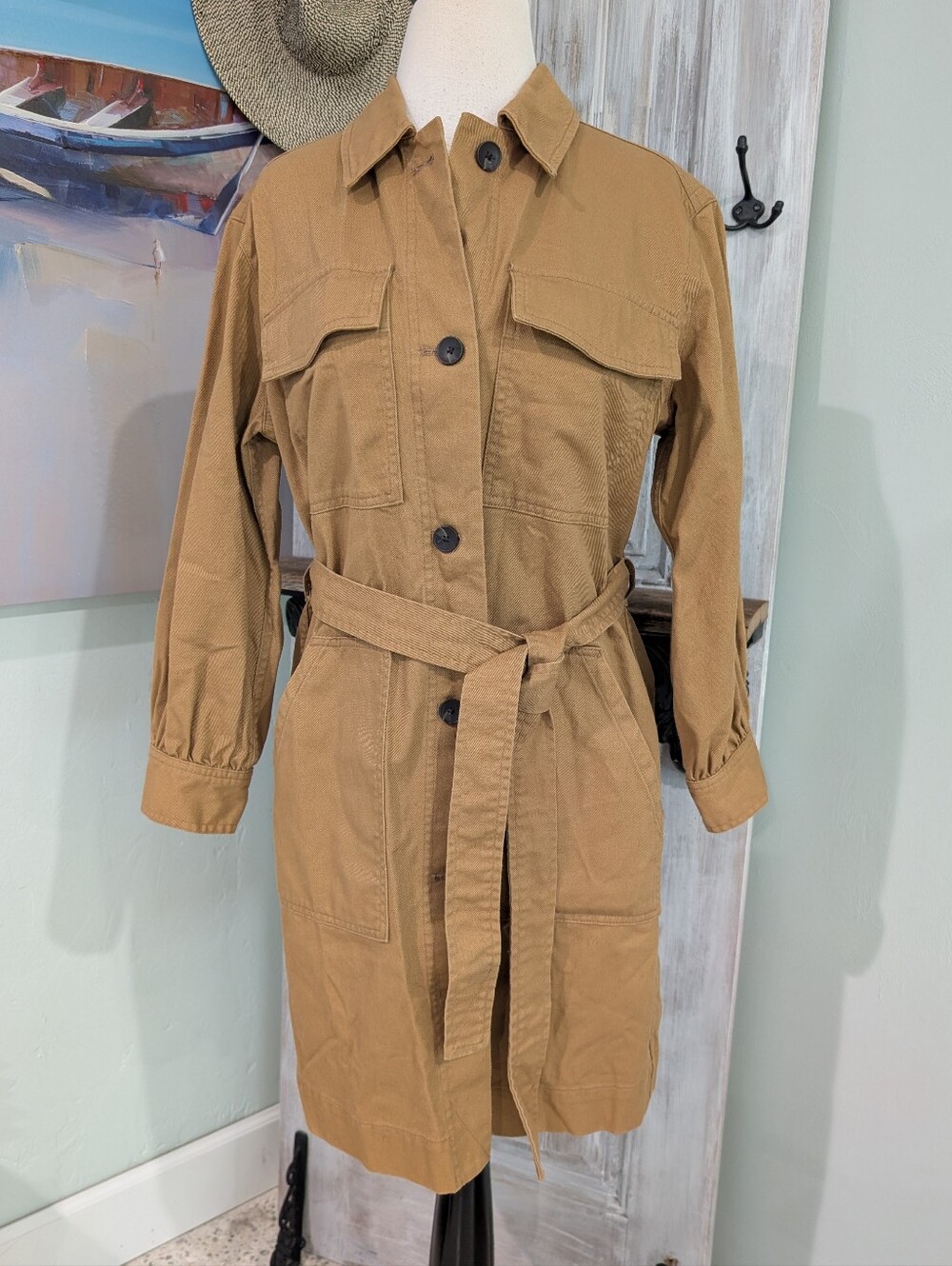 Free Assembly Utility Tie-Waist Shirt Dress